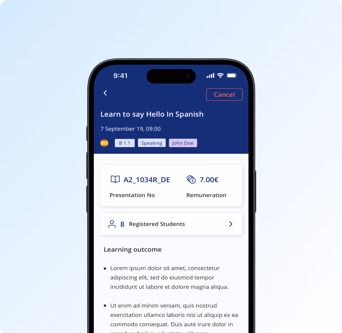 Mobile E-Learning-App